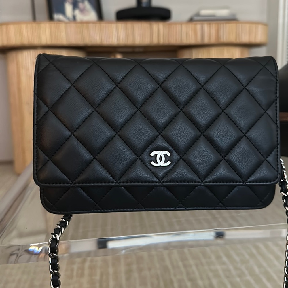 Chanel Lambskin Wallet on Chain - Silver Hardware
